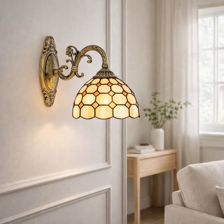 Brilagi - Tiffany-vägglampa i glasmosaik DORAN 1xE27/40W/230V