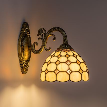 Brilagi - Tiffany-vägglampa i glasmosaik DORAN 1xE27/40W/230V