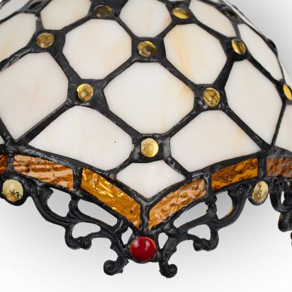 Brilagi - Tiffany-vägglampa i glasmosaik Elfenben 1xE14/40W/230V