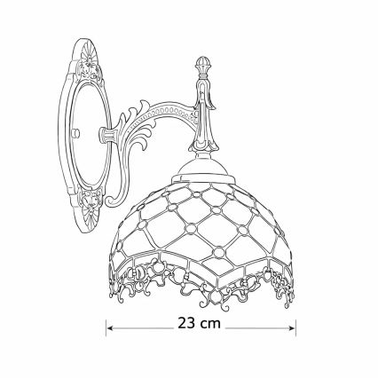 Brilagi - Tiffany-vägglampa i glasmosaik Elfenben 1xE14/40W/230V