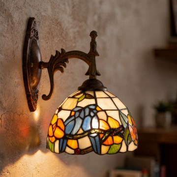 Brilagi - Tiffany-vägglampa i glasmosaik JUNGLE 1xE14/40W/230V