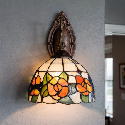 Brilagi - Tiffany-vägglampa i glasmosaik JUNGLE 1xE14/40W/230V