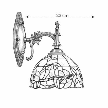 Brilagi - Tiffany-vägglampa i glasmosaik JUNGLE 1xE14/40W/230V