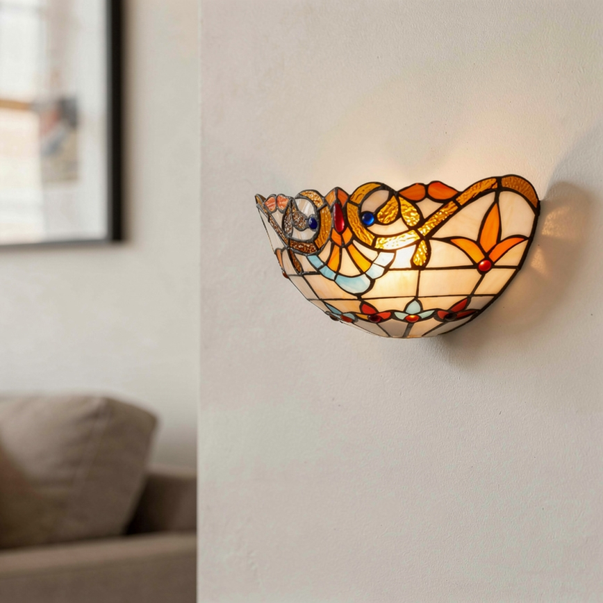 BRILAGI - Tiffany-vägglampa MIRABELLA i tiffanyglas 1xE14/40W/230V