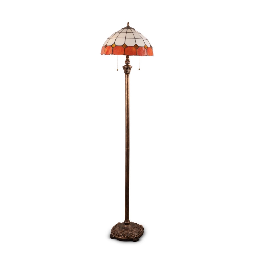 Brilagi - Tiffany-vitrajlampa golvlampa SIENNA 2xE27/60W/230V