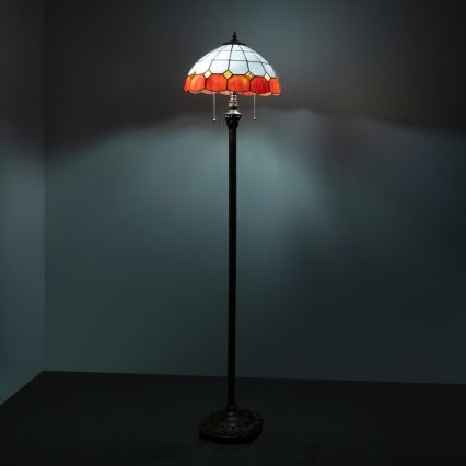 Brilagi - Tiffany-vitrajlampa golvlampa SIENNA 2xE27/60W/230V