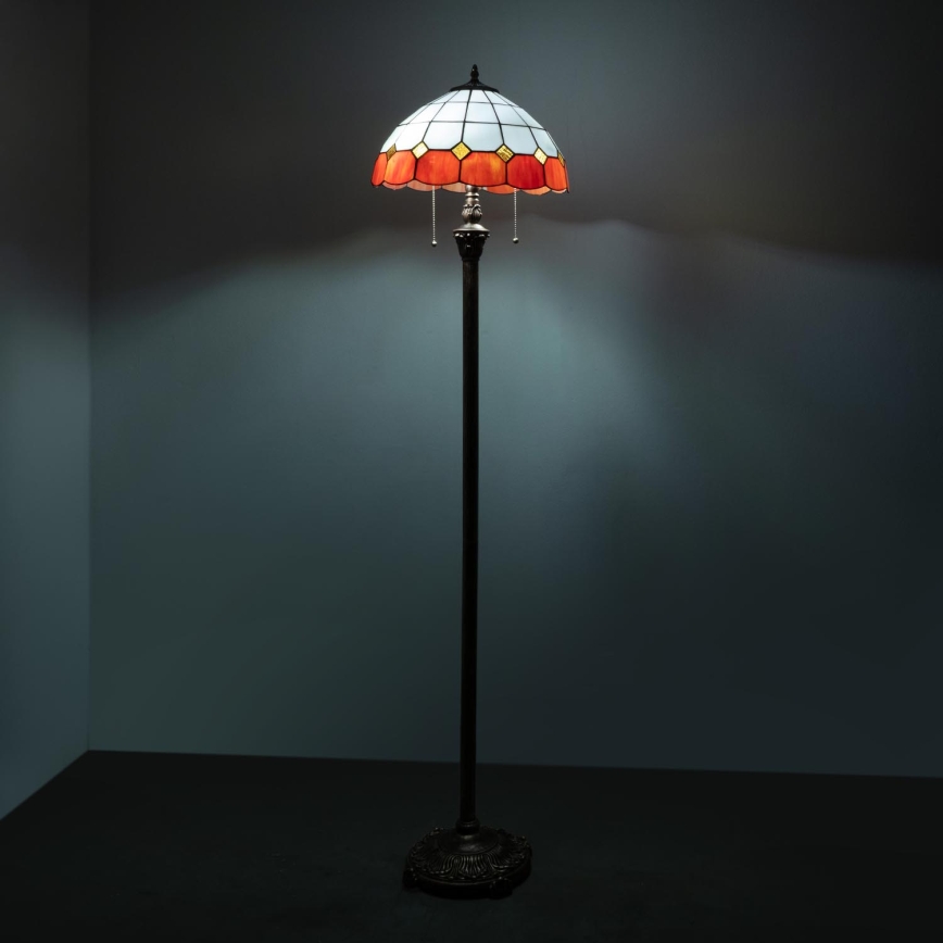 Brilagi - Tiffany-vitrajlampa golvlampa SIENNA 2xE27/60W/230V