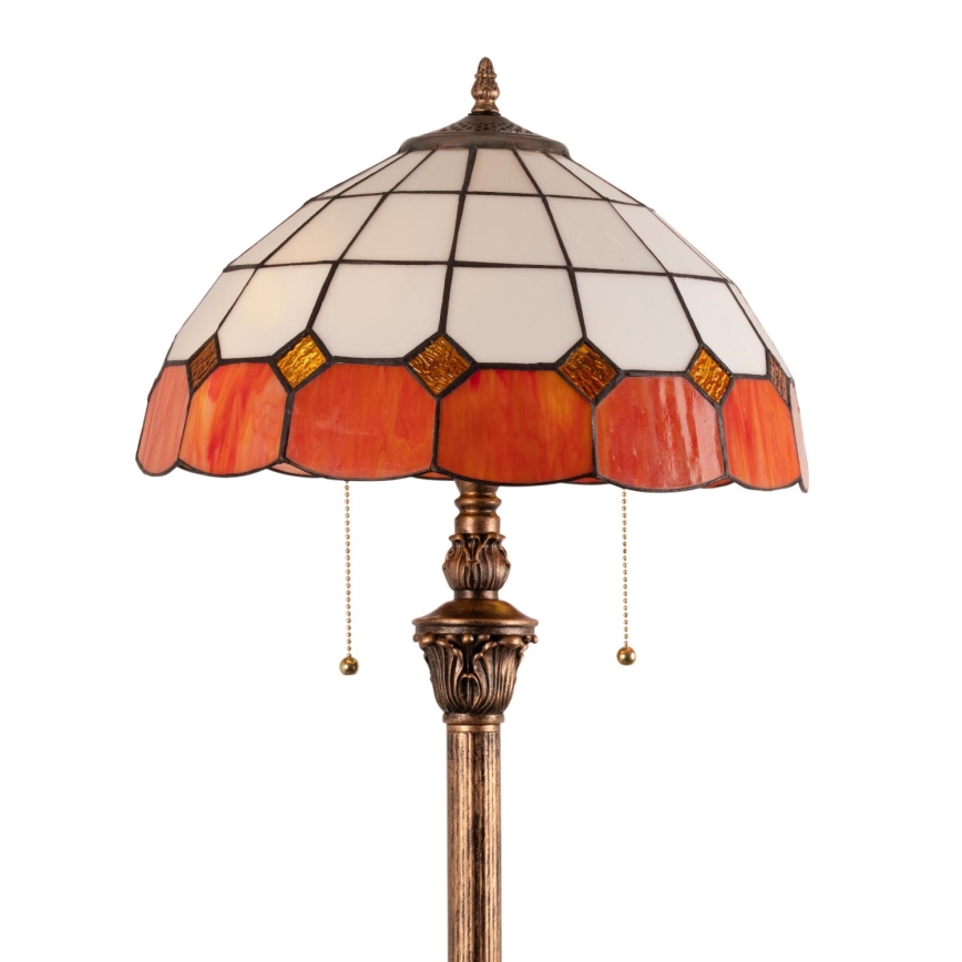 Brilagi - Tiffany-vitrajlampa golvlampa SIENNA 2xE27/60W/230V