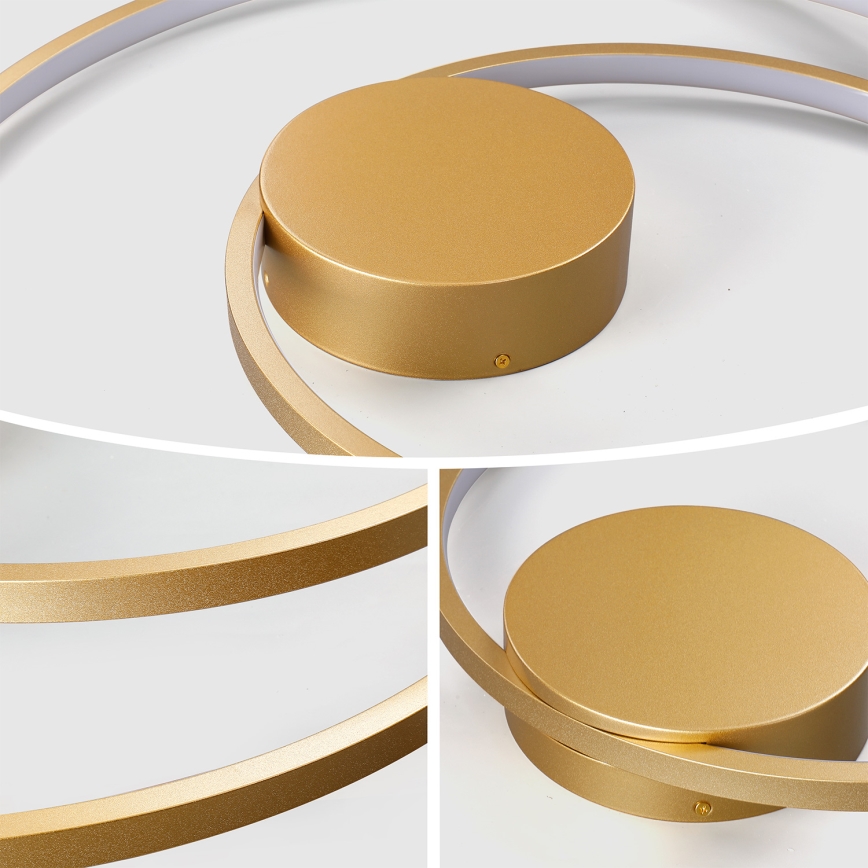 Brilagi - Dimbart LED-takarmatur TWISTER LED/75W/230V 3000-6000K Ø 70 cm guld + fjärrkontroll