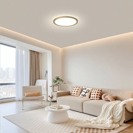 Brilagi - LED-badrumstaklampa ULTRA SLIM LED/12W/230V Ø 22,5 cm guld IP54