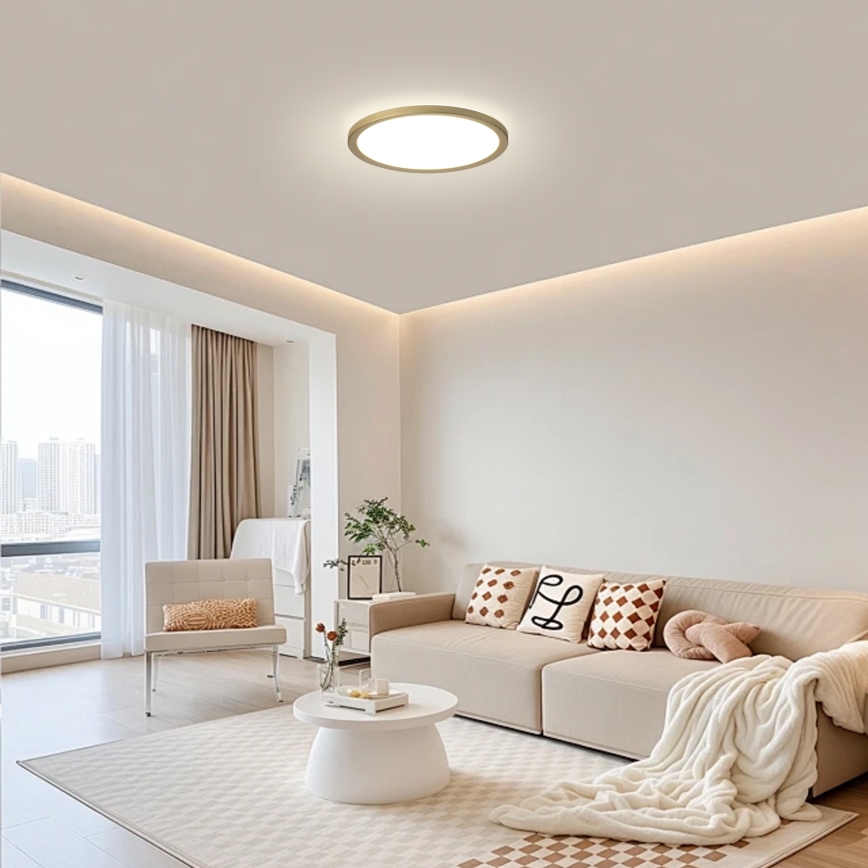 Brilagi - LED-badrumstaklampa ULTRA SLIM LED/12W/230V Ø 22,5 cm guld IP54