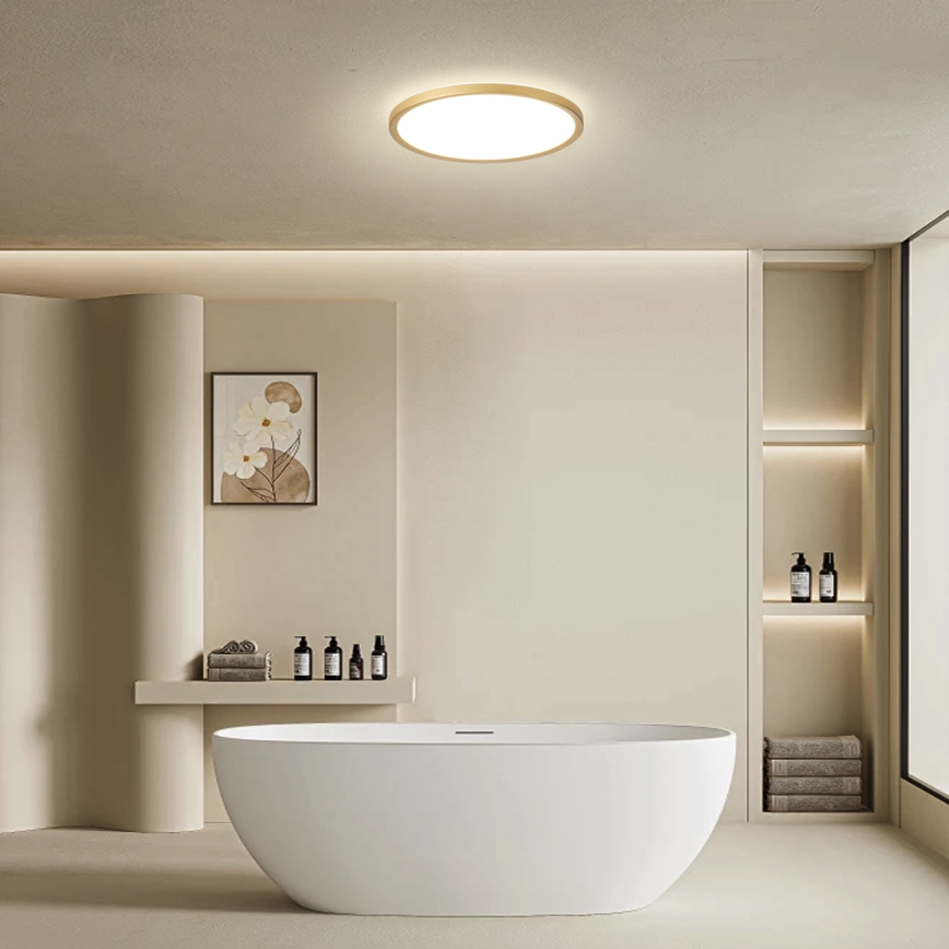Brilagi - LED-taklampa för badrum ULTRA SLIM LED/18W/230V Ø 30 cm guldig IP54
