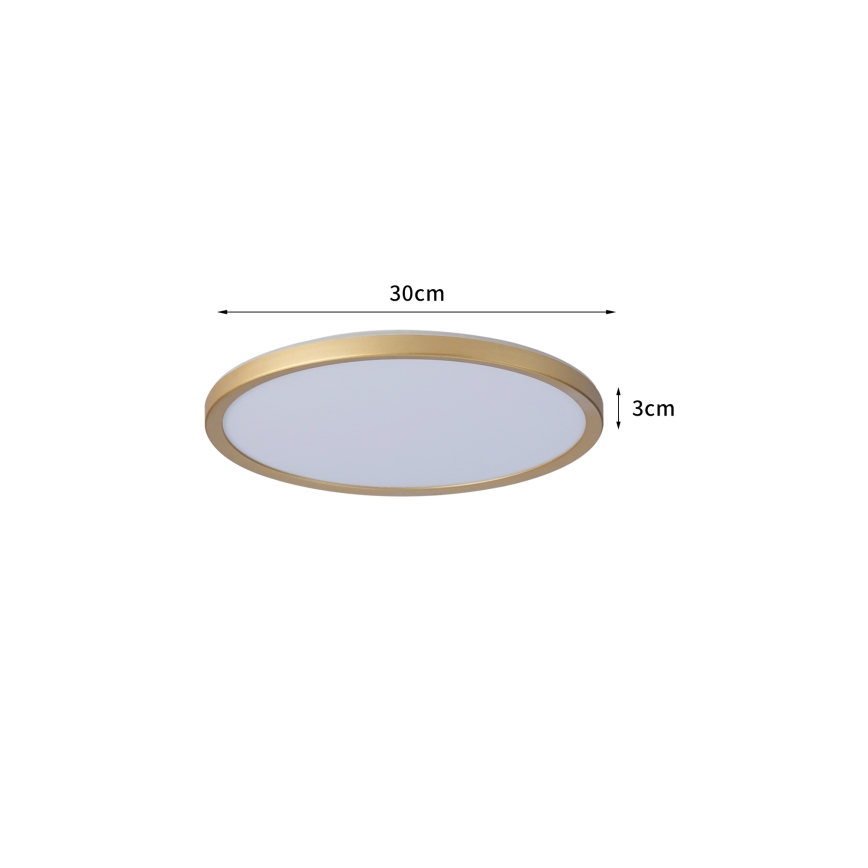 Brilagi - LED-taklampa för badrum ULTRA SLIM LED/18W/230V Ø 30 cm guldig IP54