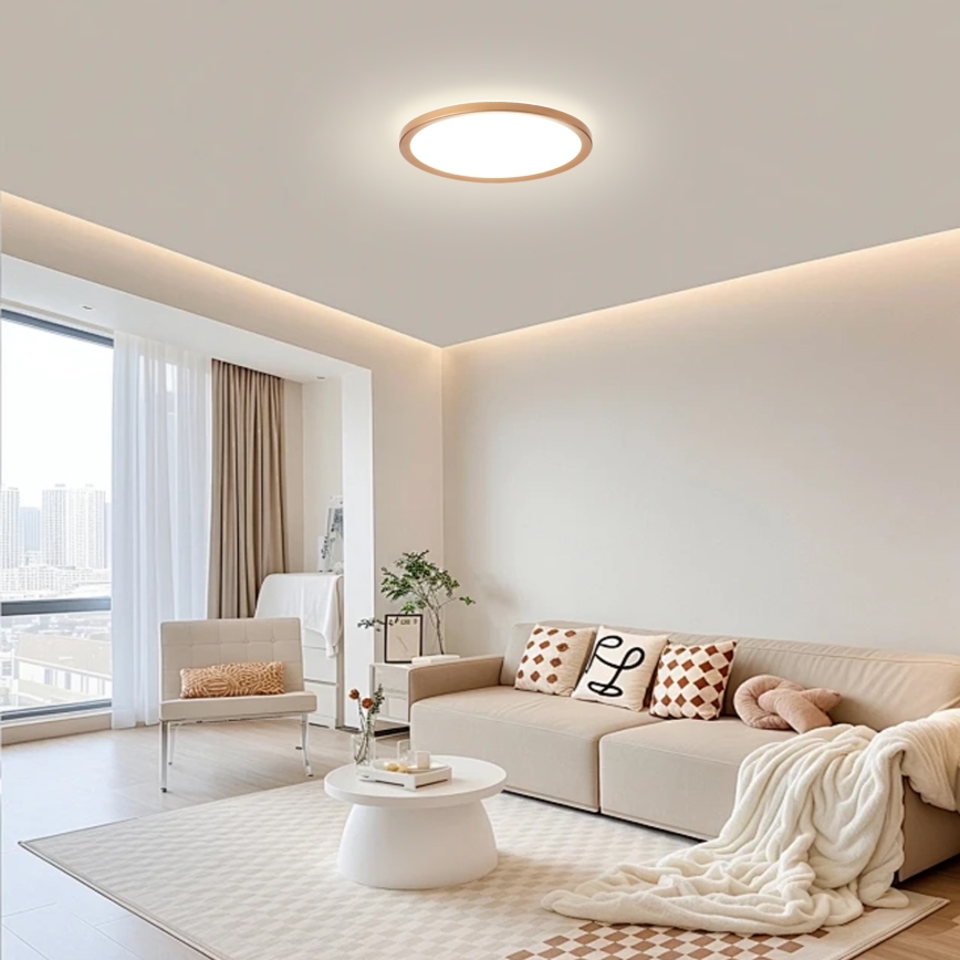 Brilagi - ULTRA SLIM taklampa för badrum LED/18W/230V Ø 30 cm roséguld IP54