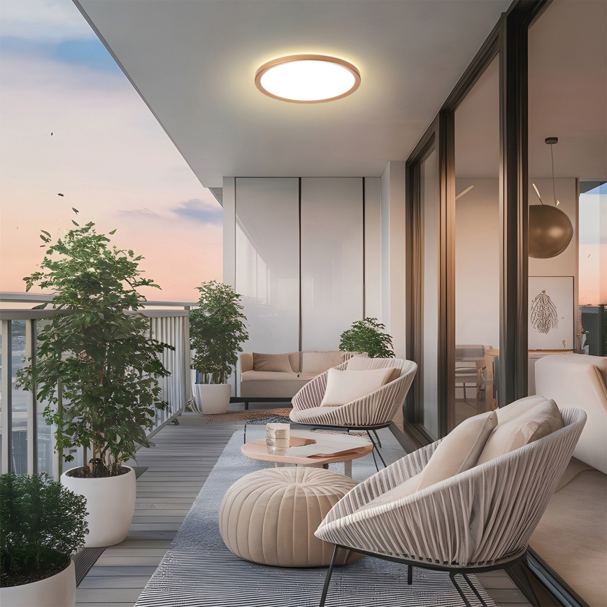 Brilagi - ULTRA SLIM taklampa för badrum LED/18W/230V Ø 30 cm roséguld IP54