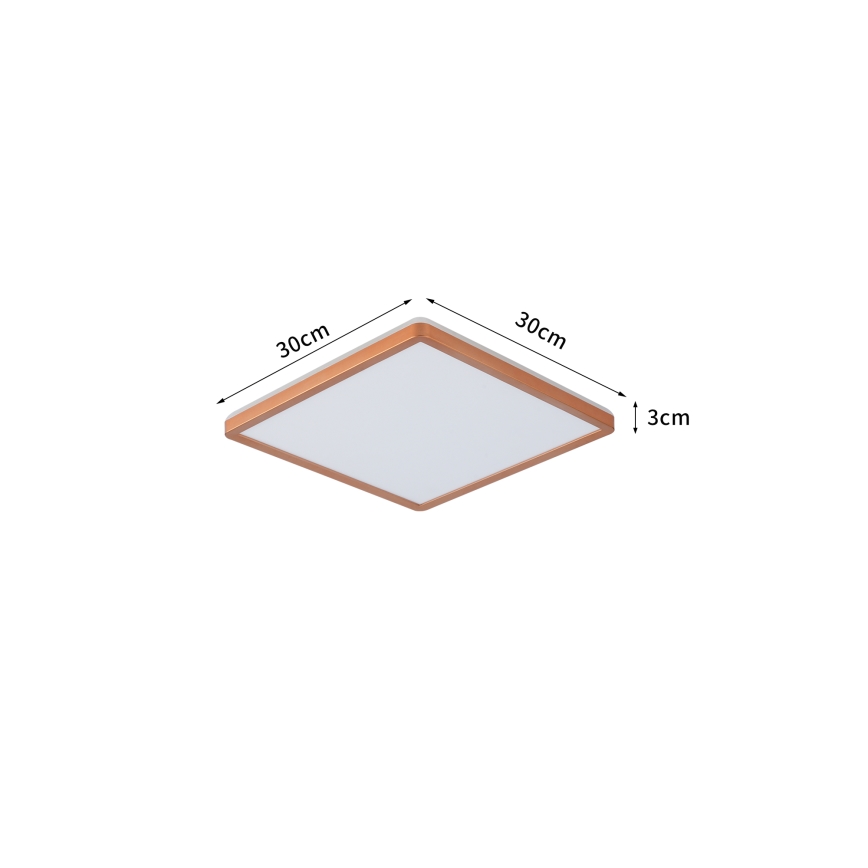 Brilagi - LED-badrumstaklampa ULTRA SLIM LED/18W/230V 30x30 cm roséguld IP54