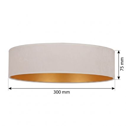 BRILAGI - Universell ersättningsskärm VELVET Ø 30 cm krämfärgad/guldig