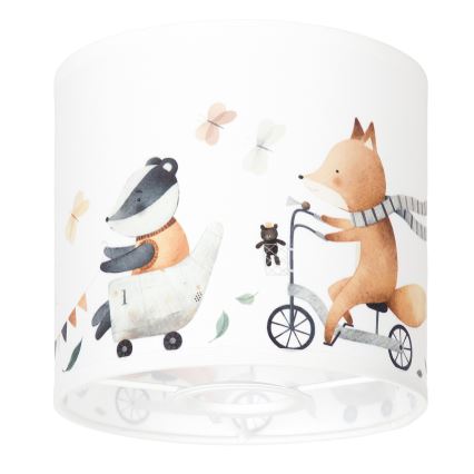 BRILAGI - Universell lampskärm BOBO E27 Ø 15 cm vit/djurmotiv