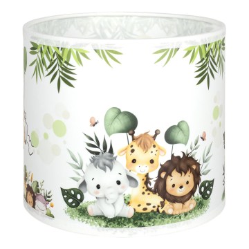 BRILAGI - universell lampskärm BOBO E27 Ø 15 cm vit/grön/djungel
