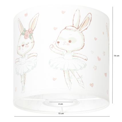 BRILAGI - Universell lampskärm BOBO E27 Ø 15 cm vit/kaniner