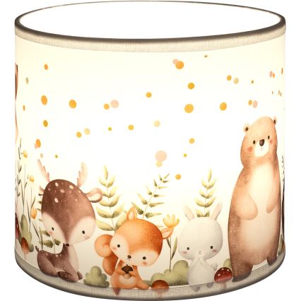 BRILAGI - Universell lampskärm BOBO E27 Ø 15 cm vit med djurmönster