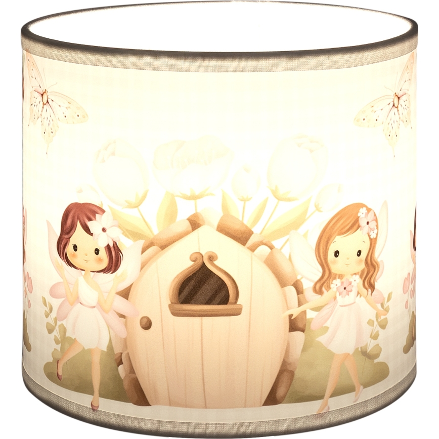 BRILAGI - Universell lampskärm BOBO E27 Ø 15 cm vit/rosa/älvor