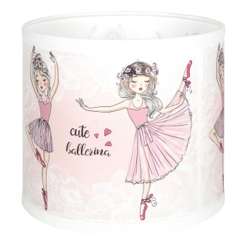 BRILAGI - Universell lampskärm BOBO E27 Ø 15 cm vit/rosa/balettmotiv