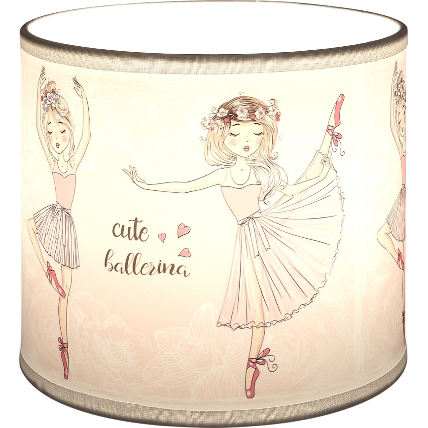 BRILAGI - Universell lampskärm BOBO E27 Ø 15 cm vit/rosa/balettmotiv