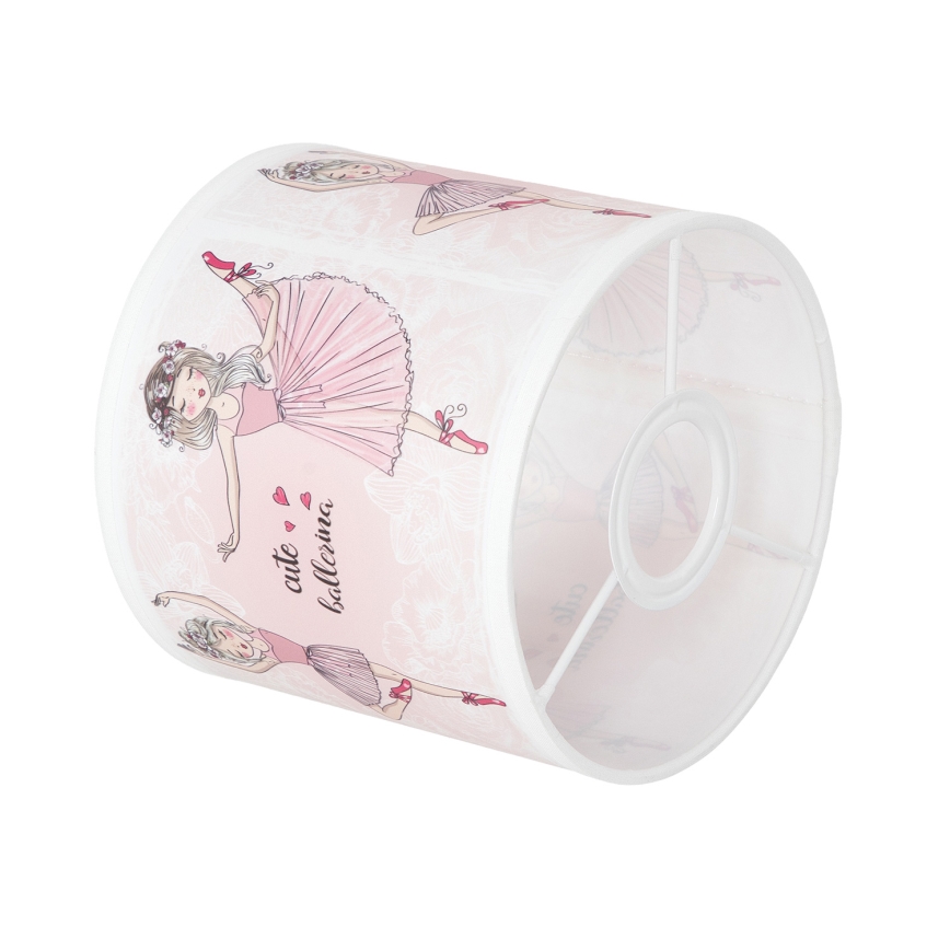 BRILAGI - Universell lampskärm BOBO E27 Ø 15 cm vit/rosa/balettmotiv