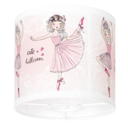 BRILAGI - Universell lampskärm BOBO E27 Ø 15 cm vit/rosa/balettmotiv