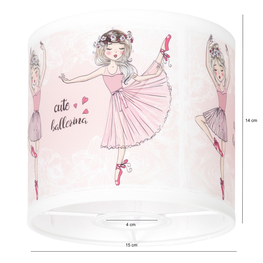 BRILAGI - Universell lampskärm BOBO E27 Ø 15 cm vit/rosa/balettmotiv