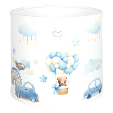 BRILAGI - Universell lampskärm BOBO för E27, Ø 15 cm, vit/blå/med nallemotiv