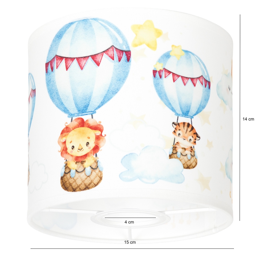 BRILAGI - Universell lampskärm BOBO för E27, Ø 15 cm, vit med djurmotiv