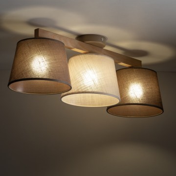 Brilagi - Utanpåliggande taklampa LATTE SABIA 3xE27/15W/230V furu/mix