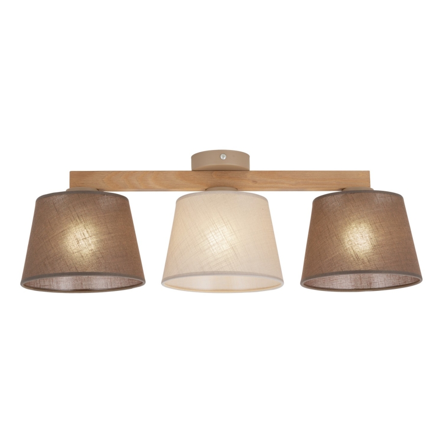 Brilagi - Utanpåliggande taklampa LATTE SABIA 3xE27/15W/230V furu/mix