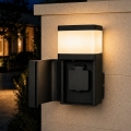 BRILAGI - Utevägglampa med SCHUKO-uttag PILLAR 1xG9/11W/230V IP44 svart