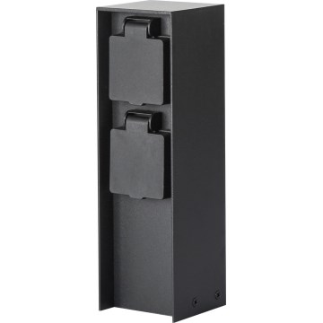 Brilagi - Utomhus elstolpe PILLAR 2Z SCHUKO 230V IP44 svart