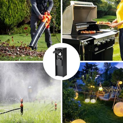 Brilagi - Utomhus elstolpe PILLAR 2Z SCHUKO 230V IP44 svart