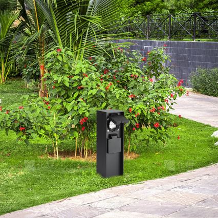 Brilagi - Utomhus elstolpe PILLAR 2Z SCHUKO 230V IP44 svart