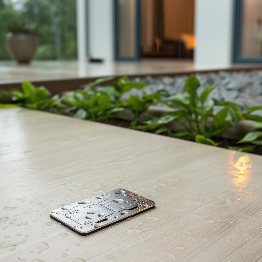 Brilagi - Utomhus inbyggd golv dubbelt uttag IP55 matt krom rektangulär