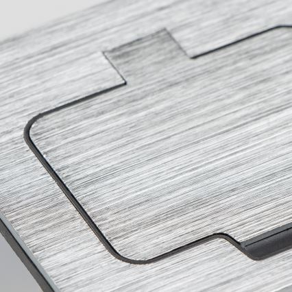 Brilagi - Utomhus inbyggd golv dubbelt uttag IP55 matt krom rektangulär