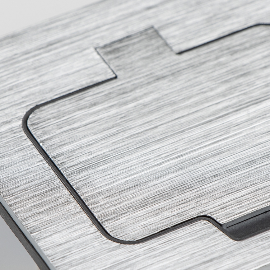 Brilagi - Utomhus inbyggd golv dubbelt uttag IP55 matt krom rektangulär