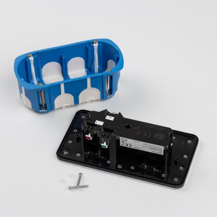 Brilagi - Utomhus inbyggd golv dubbelt uttag IP55 matt krom rektangulär