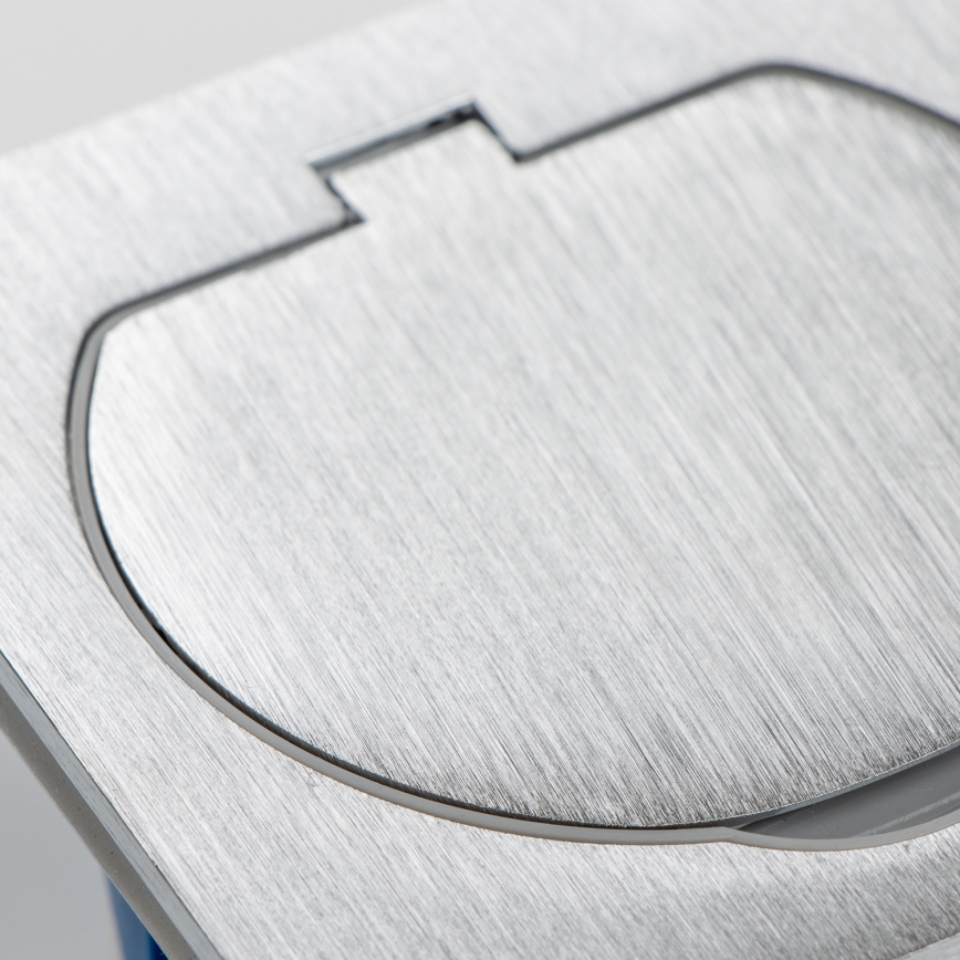 Brilagi - Utomhus inbyggd golv dubbelt uttag IP55 silver rektangulär