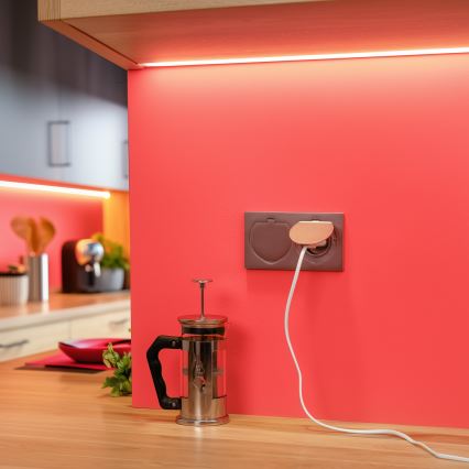 Brilagi - Utomhus inbyggd golv dubbelt uttag IP55 silver rektangulär