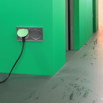 Brilagi - Utomhus inbyggd golv dubbelt uttag IP55 silver rektangulär