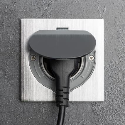 Brilagi - Utomhus inbyggd golv uttag IP55 matt krom fyrkant