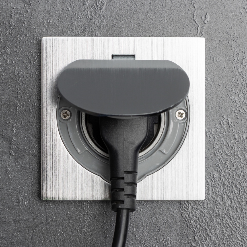 Brilagi - Utomhus inbyggd golv uttag IP55 matt krom fyrkant