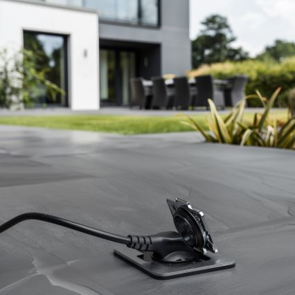 Brilagi - Utomhus inbyggd golv uttag IP55 matt krom rektangulär