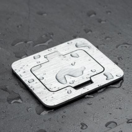 Brilagi - Utomhus inbyggd golv uttag IP55 matt krom rektangulär